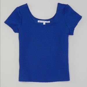 Girls royal blue patterned top